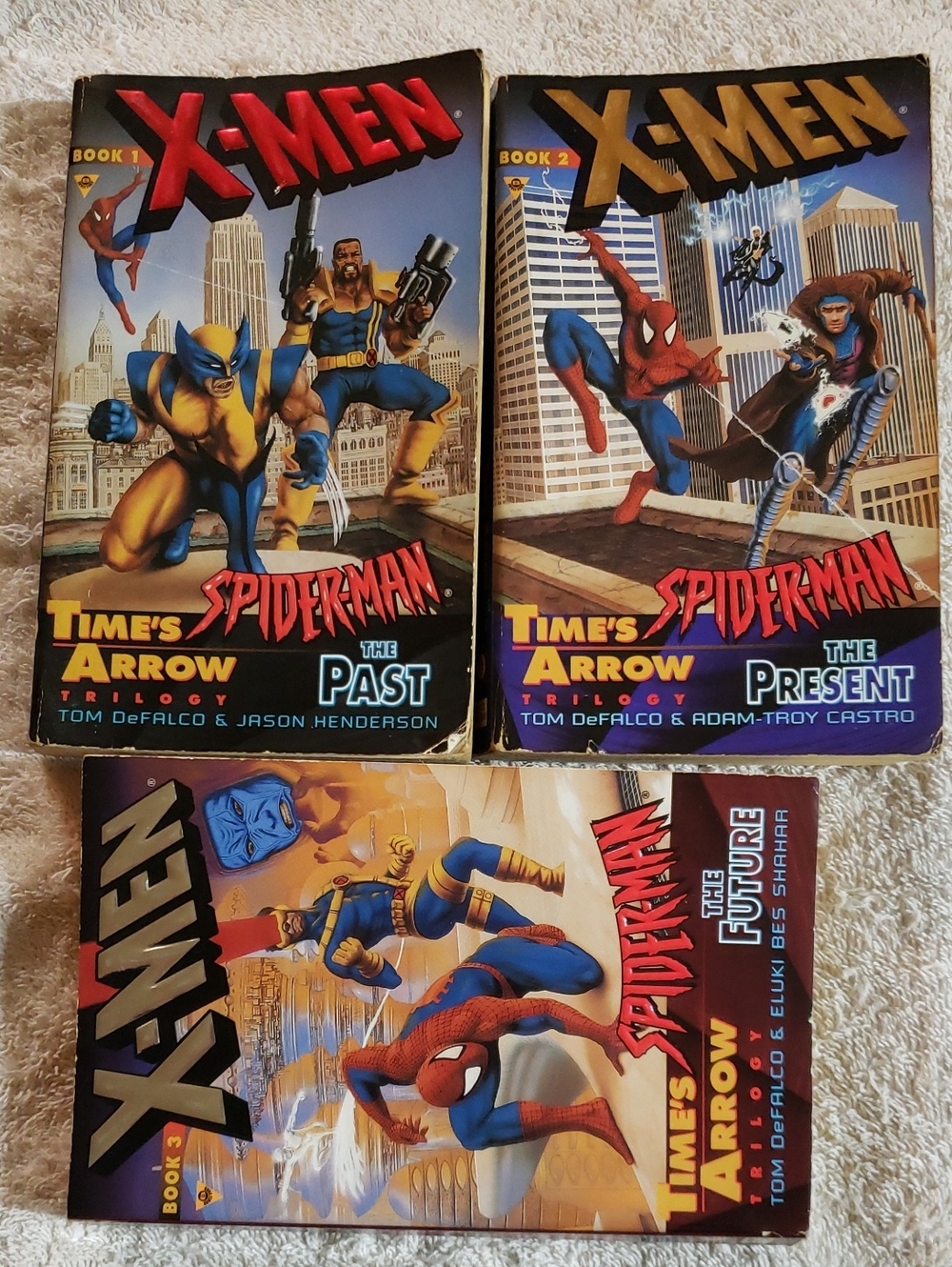 1998 Vintage - X-Men Spiderman - 3 Novel Collection - Paperback